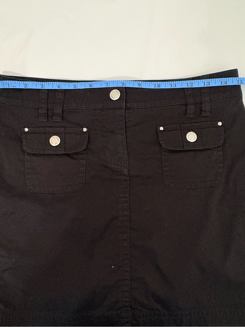 WHBM Utility Cargo Mini Skirt Sz 0 Black EUC - Picture 9 of 9
